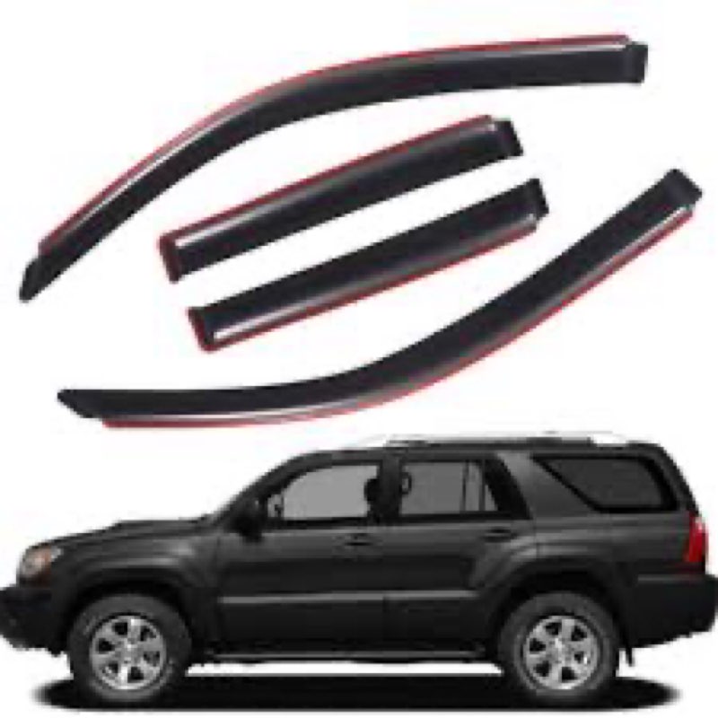Window Visors Rain Guards Shield for 2003-2009 Toyota 4Runner, Out-Channel Window Vent Wind Deflecto