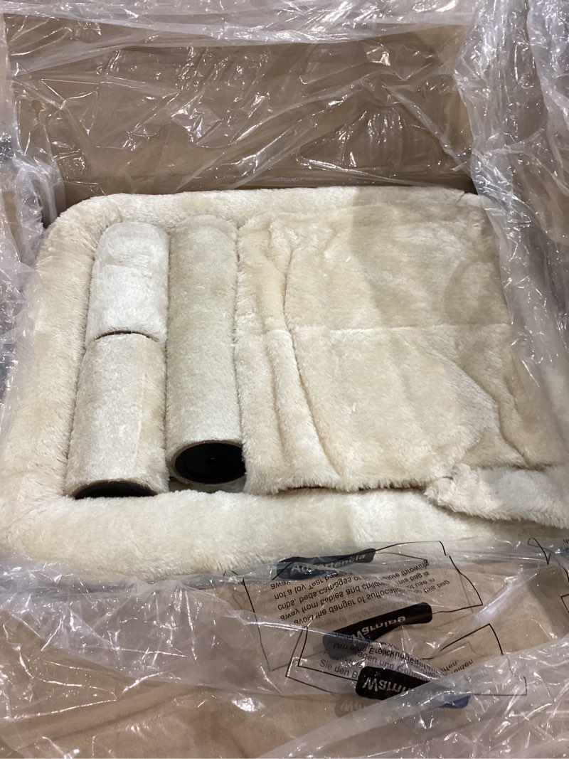 Condition photo showing Good Condition for globlazer cat tree tower for indoor cats, 50-inch adult cat tree house for large adult cats with steps, scratching post, 2 cat caves, dangling toys, fc50, beige 50inch beige