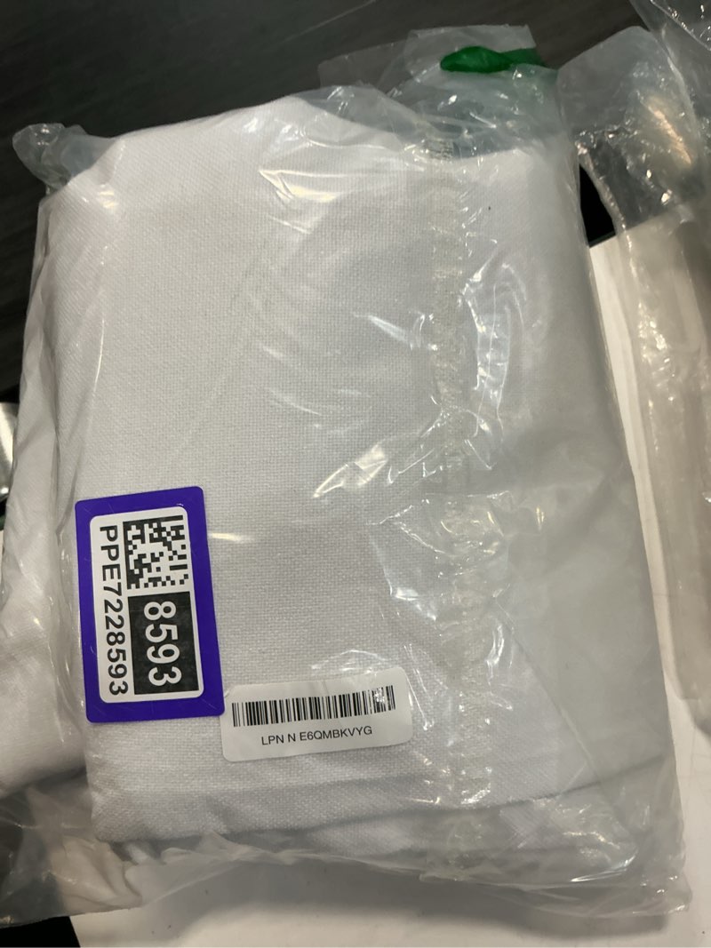 Condition photo showing New/Like New for blackout curtains for living room 84 inch length 2 panels set, thermal insulated 100% black out privacy soundproof grommet farmhouse linen window curtains for bedroom darkening, white, each 52”wide 52"w x 84"l (pack of 2) white