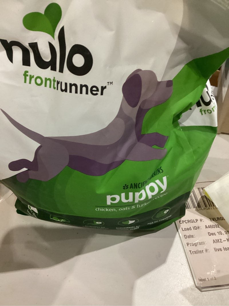 Condition photo showing New/Like New for Nulo Frontrunner Ancient Grains High-Protein Puppy Food, Chicken, Oats, & Turkey Recipe- Natural Dry Puppy Food with Probiotics, Grain-Inclusive Kibble for Puppies, 5 lb Bag 5 Pound (Pack of 1)