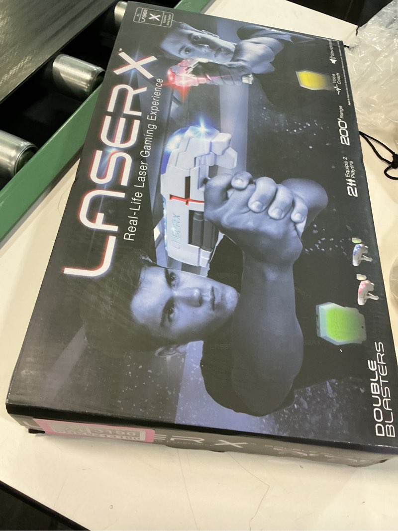 Condition photo showing New/Like New for laser x the original two player laser tag gaming set, blasters & vest sensors, ages 6+