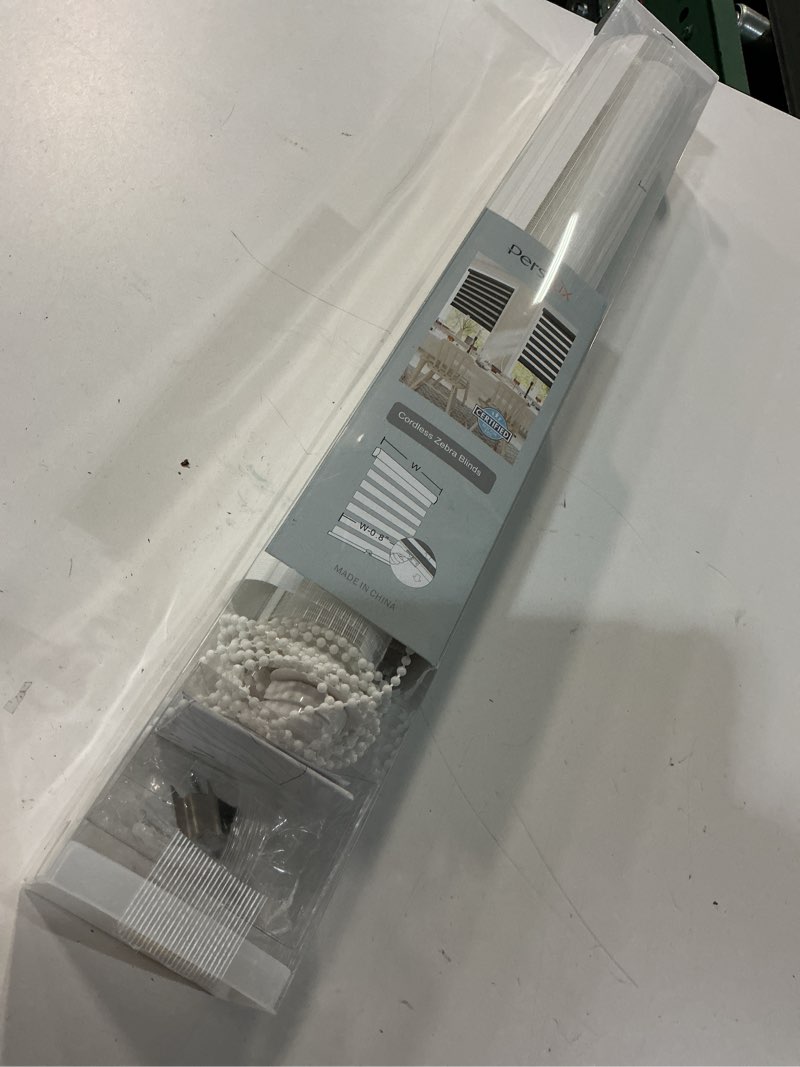 Condition photo showing Good Condition for persilux cordless zebra blinds for windows free-stop roller window shades (22" w x 64" h, white) dual layer light control for day and night, light filtering sheer shades for home, easy to install 22"w x 64"h white