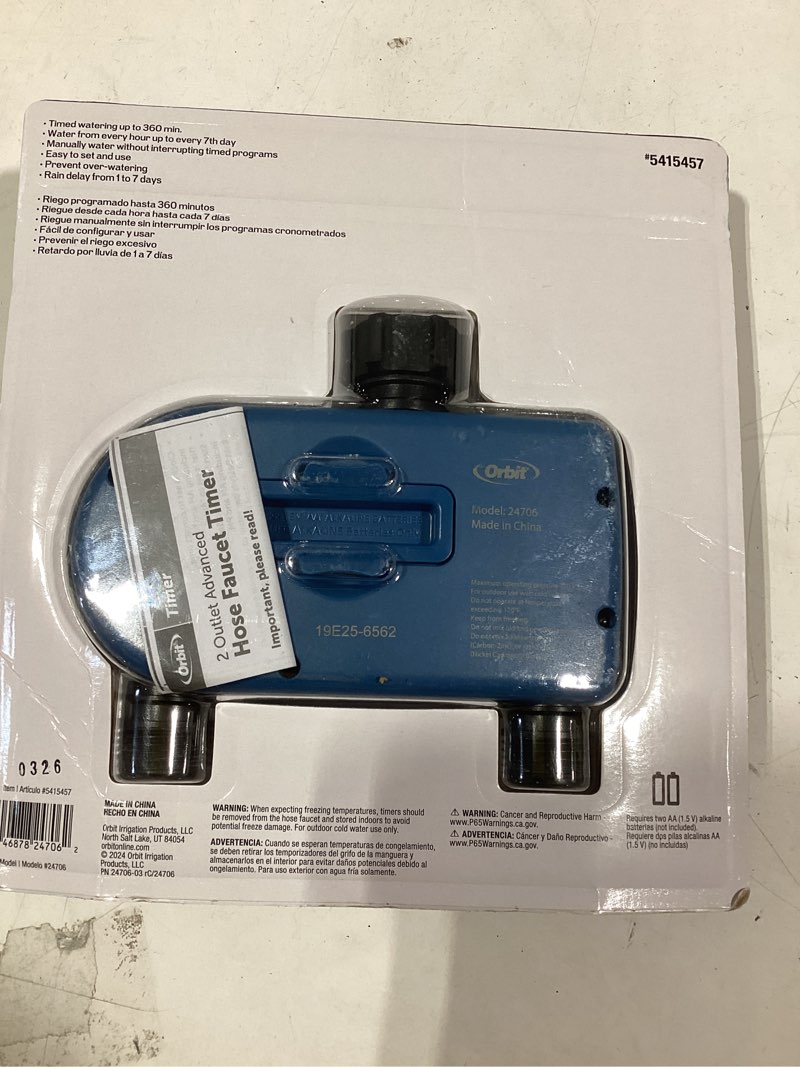 Condition photo showing As Is for orbit 2 output port stationary digital hose end timer