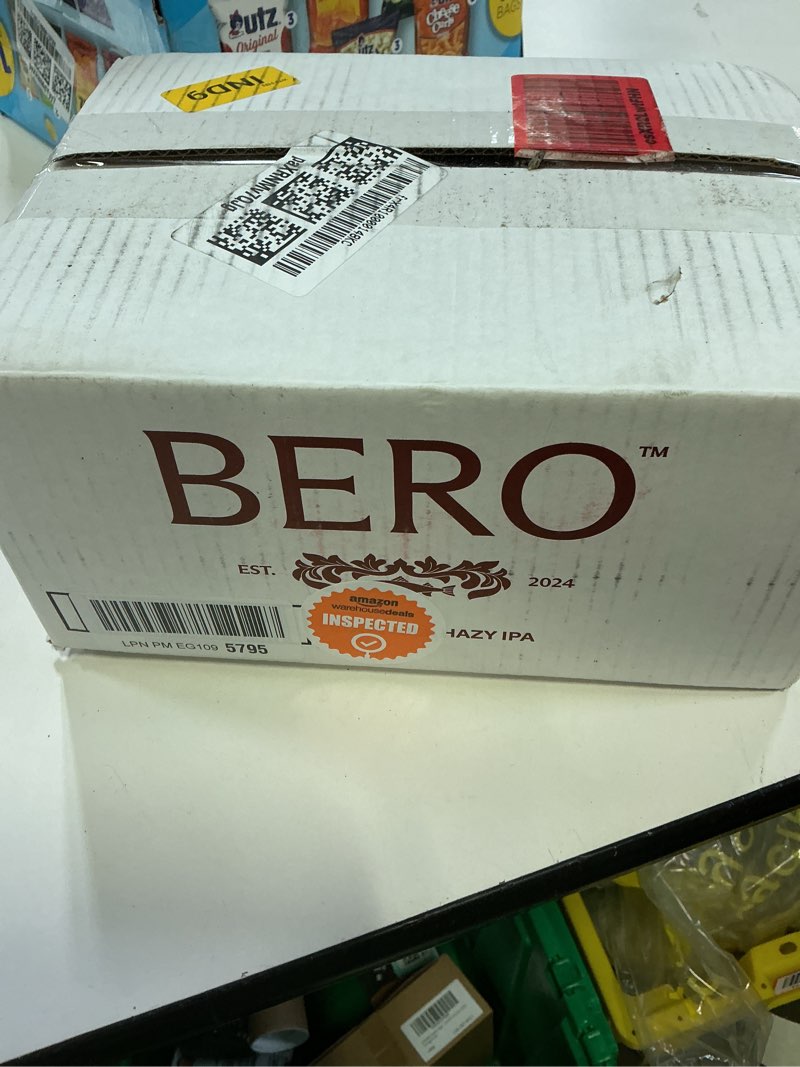 Condition photo showing New/Like New for bero edge hill hazy ipa, non-alcoholic craft ale 12-pack, tropical & juicy hazy ipa, hoppy new england-style na beer by tom holland, alcohol alternative beverage for every occasion edge hill hazy ipa 12 fl oz (pack of 12)