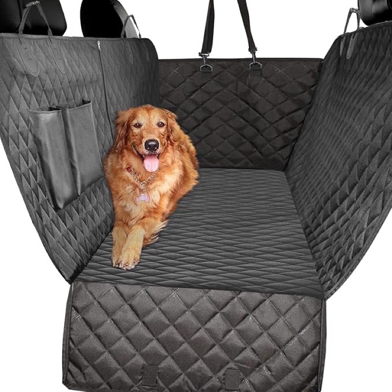 Back Seat with Zipper Side Flap, Heavy Duty car Hammock Pet Seat Cover for Cars Trucks suvs