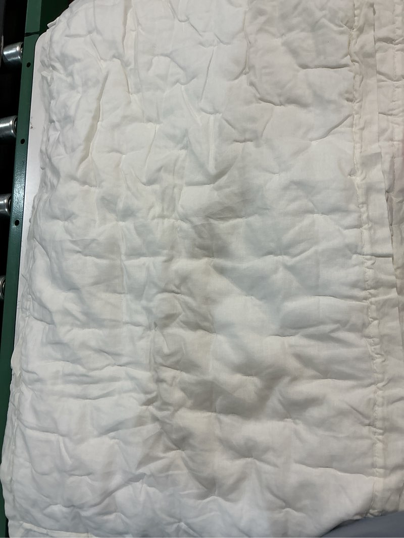 Condition photo showing Good Condition for quince organic cotton hand stitched sham set king size in ivory