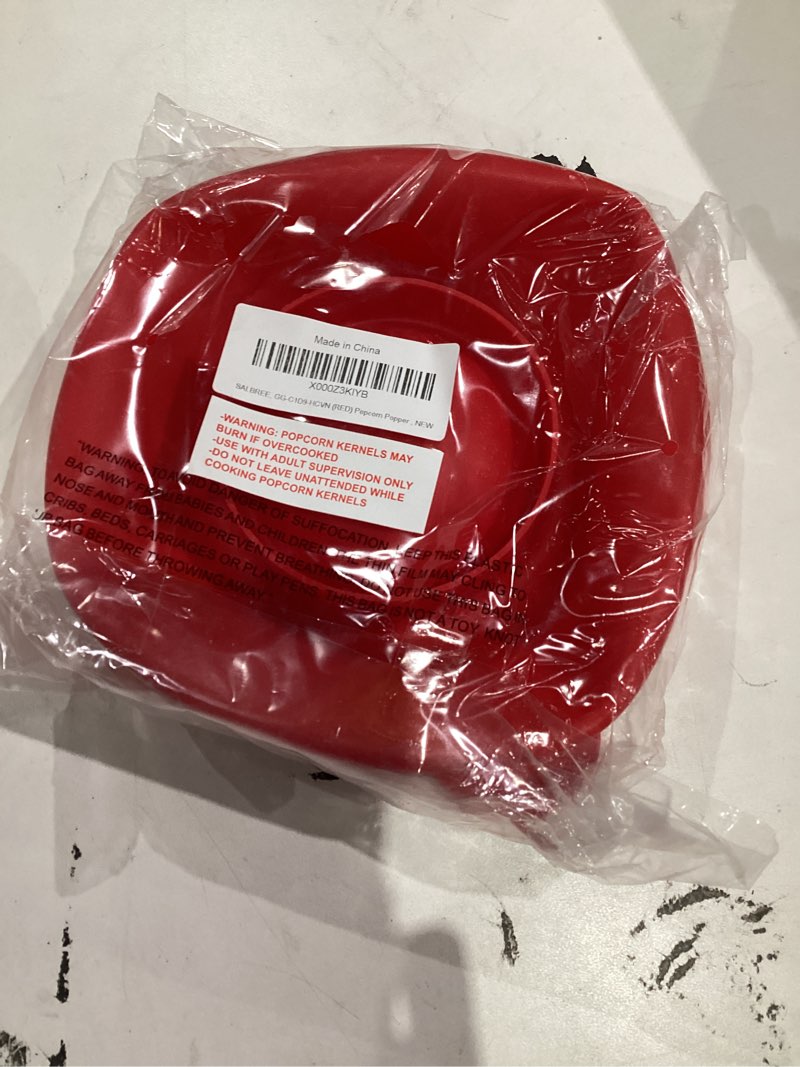 Condition photo showing As Is for The Original Salbree Collapsible Silicone Microwave Popcorn Popper Maker Machine, Microwavable Bowl Holds 16 Cups, Uses Hot Air and Oil Always Optional - The Most Colors Available (Red)
