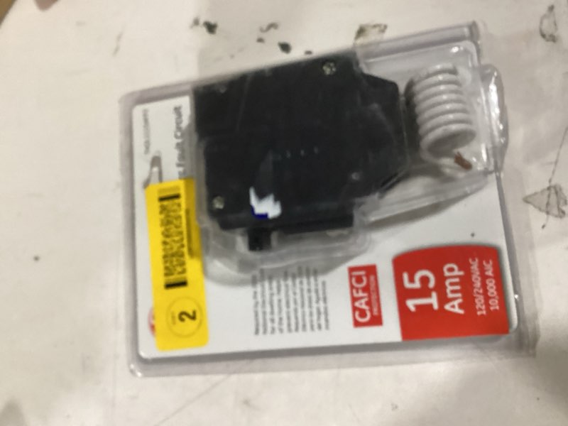 Condition photo showing As Is for GE 15-amp 1 -Pole Combination arc fault Circuit Breaker