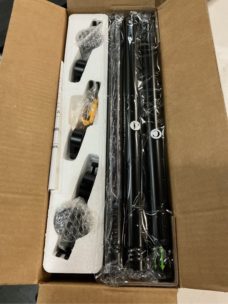 Condition photo showing New/Like New for YaFex Curtain Rods 32-144 Inch, Heavy Duty 1 Inch Adjustable Curtain Rod for Windows, Black Extra Long Window Treatment Rods, Modern Design, Easy Installation 32" to 144" Black