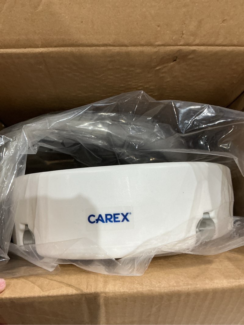 Condition photo showing Good Condition for carex 3.5 inch raised toilet seat with arms, elongated toilet seat riser, up to 250 lbs capacity, elevating & raising seat for elderly & handicap, universal, slip-resistant with padded handles, white