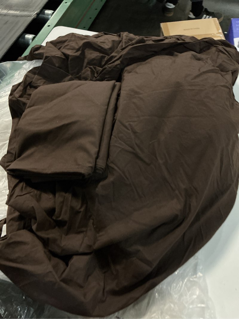 Condition photo showing Good Condition for organic crisp percale duvet cover set, full/queen, espresso