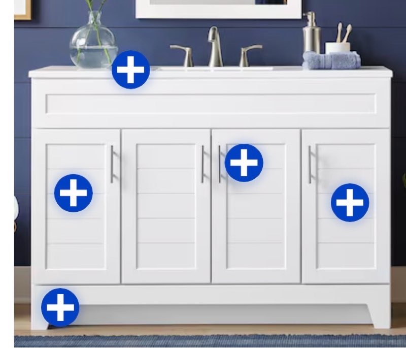100+ bought last week style selections kirkman 48-in true white single sink bathroom vanity with white cultured marble