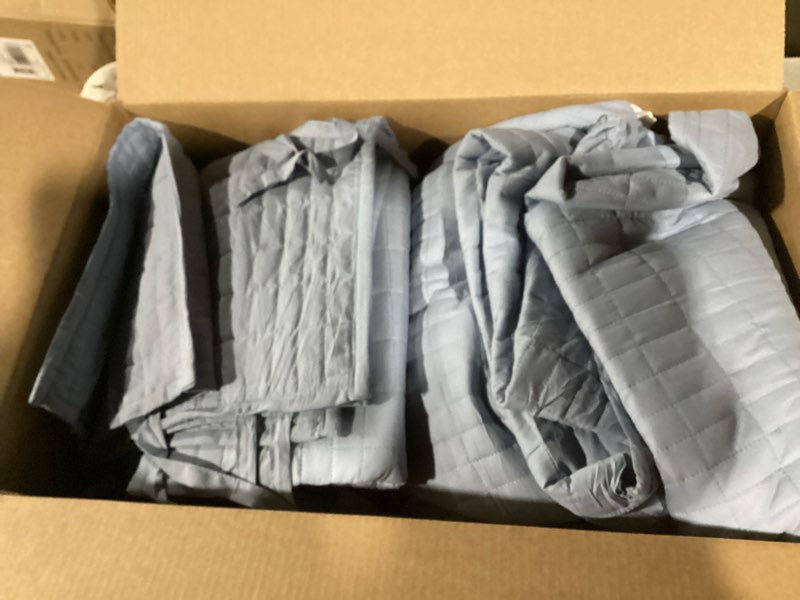 Condition photo showing Good Condition for Comfort Spaces Daybed Cover- Luxe Double Sided -Quilting, All Season Cozy Bedding with Bedskirt, Matching Shams, 75'x39' Blue 5 Piece Blue Daybed (75"x39")
