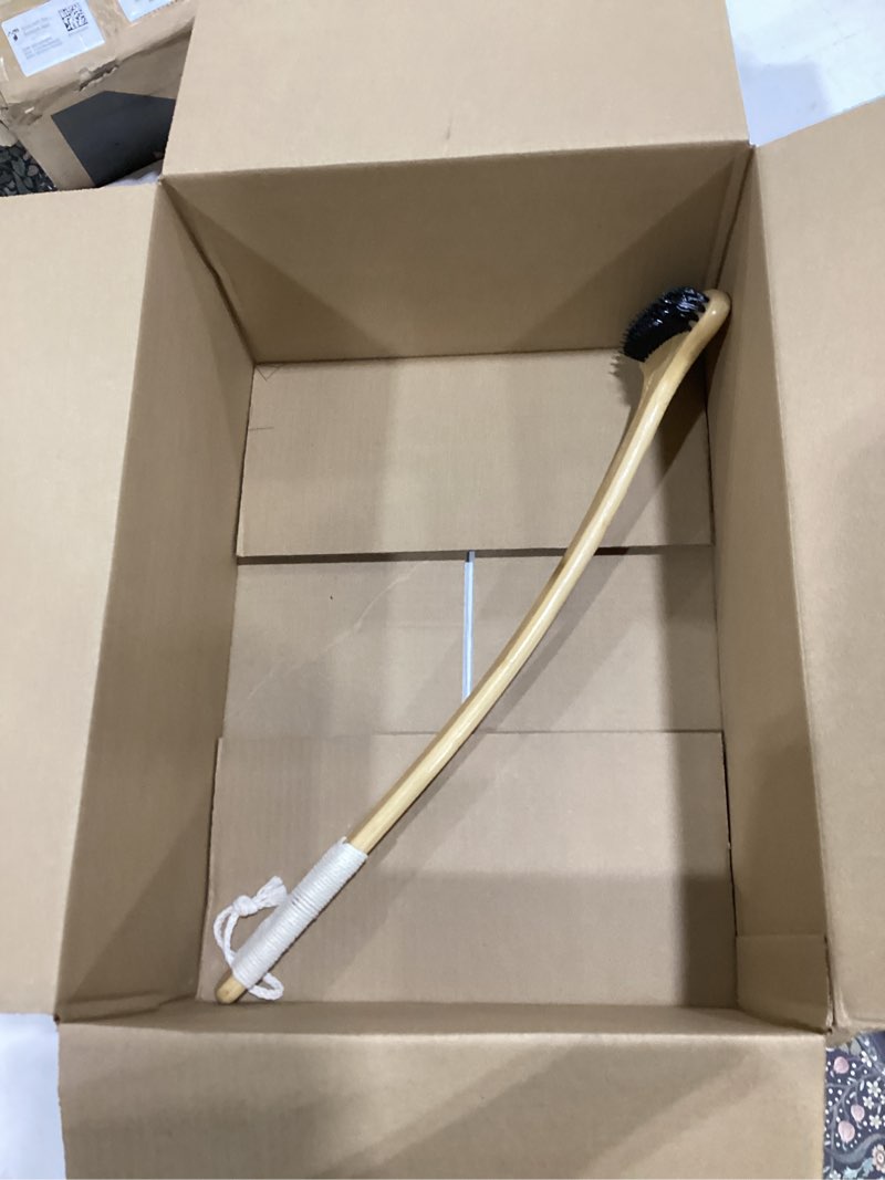 Condition photo showing As Is for Bamboo Back Scratcher, Oversized Body Scratcher with 22” Curved Long Handle and 2 in 1 Wide Scratching/Massaging Head, for Itch Relief, Body Brush backscratchers for Adults Men Women 2 In 1 Bristles