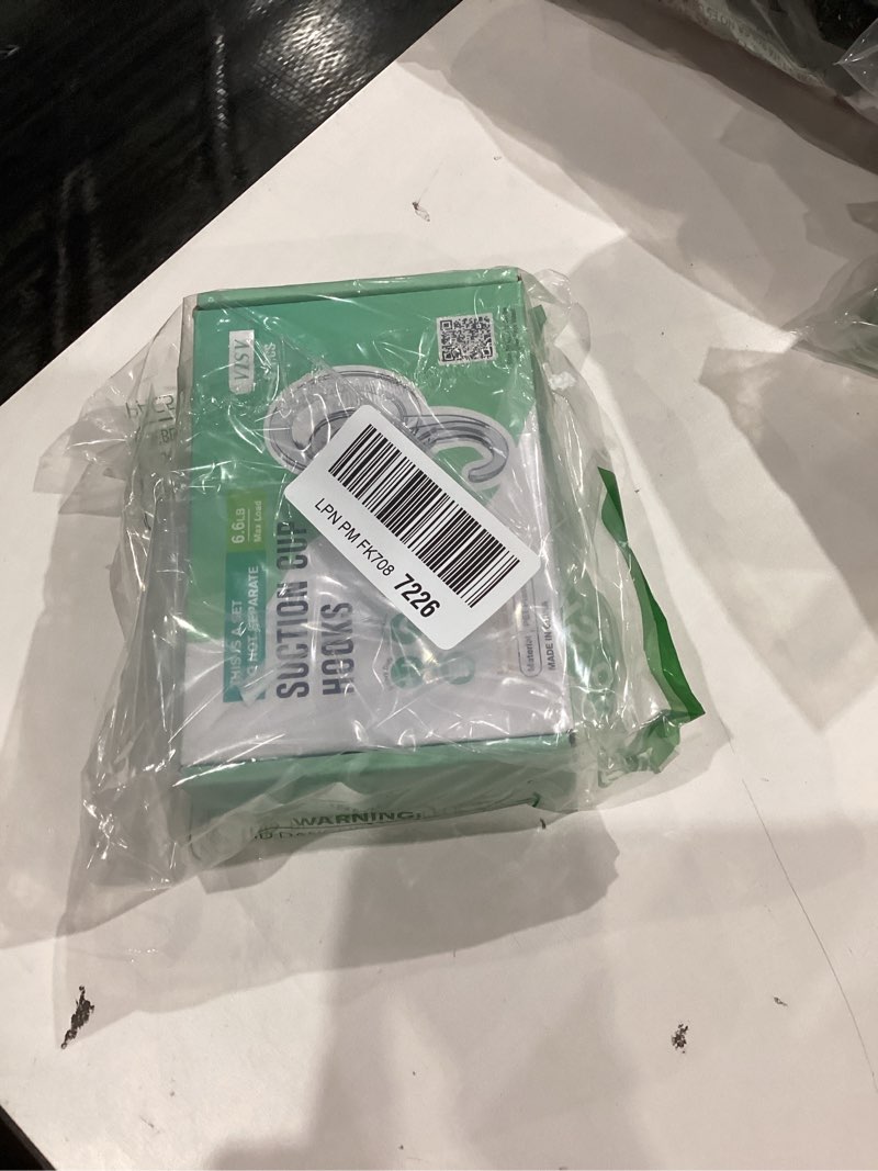 Condition photo showing New/Like New for VIS'V Suction Cup Hooks, Small Shower Suction Hooks, Heavy Duty, Removable and Reusable, Clear, 6 Pcs