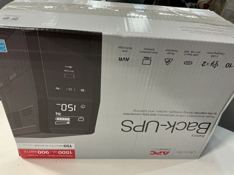 Condition photo showing New/Like New for apc back-ups pro 10-outlet 1080 joules 900-watt 1500va ac surge protector with battery backup