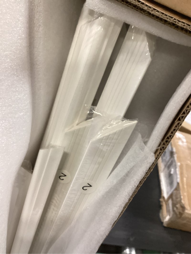 Condition photo showing Good Condition for Art3d Pre-Cut Wall Molding Set of 6 pcs, Ready-to-Assemble Wainscoting Panels for Interior Wall Décor Living Room Bedroom Accent Wall - Installed with Glue, 3 Top 3 Bottom White: Style 1