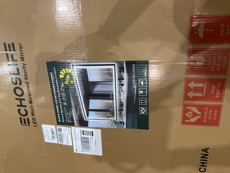 Condition photo showing Good Condition for black frame led bathroom mirror front & backlit, anti-fog, dimmable, 3 colors