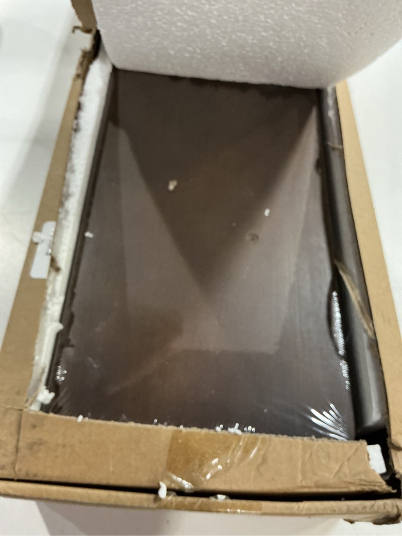 Condition photo showing Good Condition for Fun Memories Wood Floating Shelves Set of 2, Rustic Pine Wood Floating Shelves for Wall Mounting, Wide Wall Shelf for Home Decor and Storage, 24" W x 7" D, Walnut