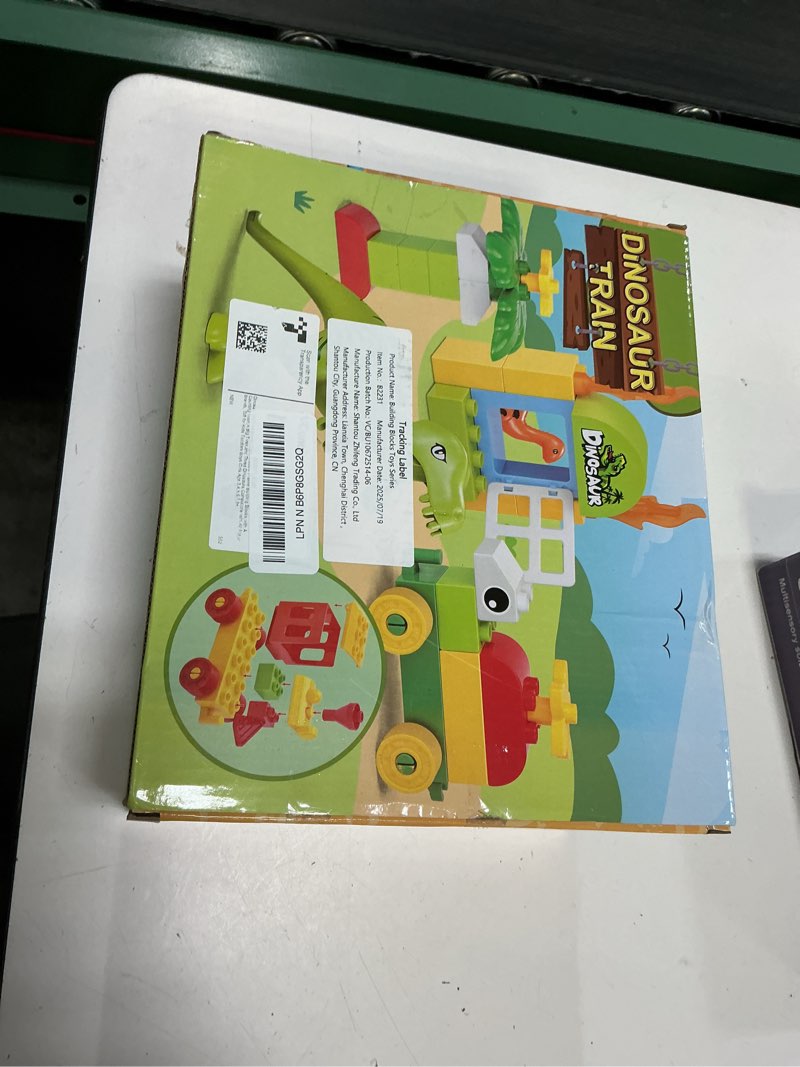 Condition photo showing New/Like New for Dinosaur Building Blocks Toys,Jurassic Theme Building Blocks,With A Counting Train,A Big T-rex,and Three Dinosaurs,Compatible With All Major Brands, Gift For Kids Toddlers Boys Girls Age 3,4,5,6,7,8+ dino blocks