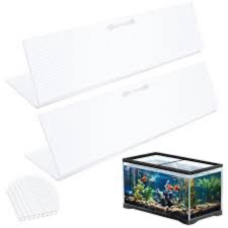 Sieral 2 Pcs Clear Aquarium Canopy Set Polycarbonate Greenhouse Panels 16.87 x 16.87 x 0.12 Inch for