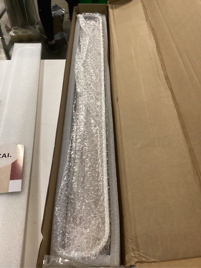 Condition photo showing New/Like New for kazai. wall-mounted coat rack 'toke' - modern design coat rack with hidden wall hooks - solid wood veneer panel coat hanger - oak, white 8 hooks oak, white