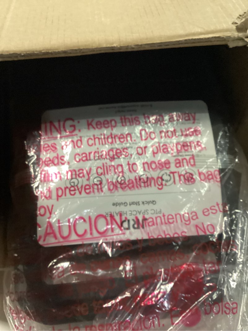 Condition photo showing Good Condition for Space Heater Indoor Use, JRD 24" Fast Electric Heater with Remote, Thermostat, 75° Oscillation, 1-8H Timer, Safe Protection, 1500W Portable Heater for Large Room Bedroom Office Garage Black