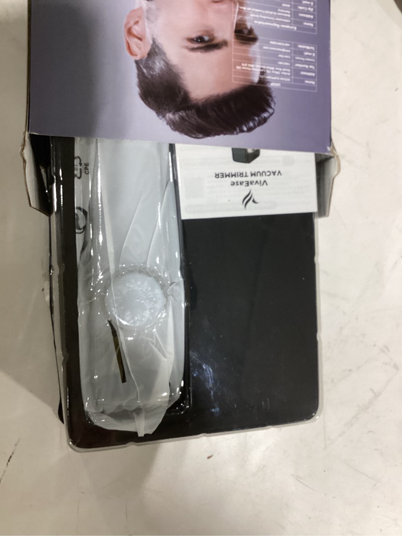 Condition photo showing Good Condition for vacuum beard trimmer for men, adjustable precision trimming length with 2 comb, electric cordless vacuum trimmer for beard, waterproof and rinses easy, blades for skin fit, black old black