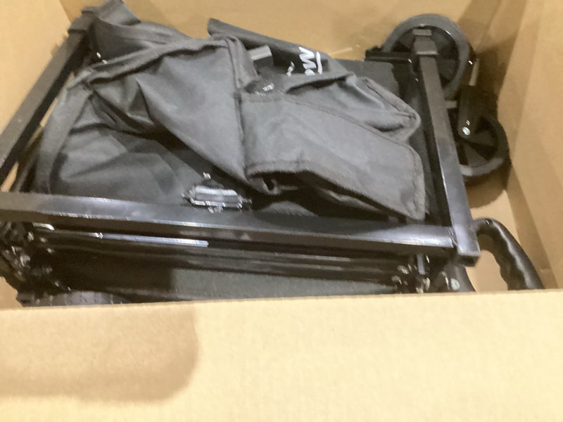 Condition photo showing Good Condition for Collapsible Folding Wagon Cart, 350LBS Utility Large Capacity Cart Foldable Wagon with All Terrain Wheels, Grocery Wagons Carts for Garden Shopping Sports Camping, Black 100L Black-6