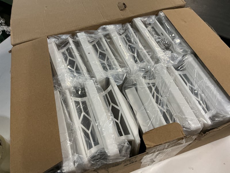 Condition photo showing New/Like New for Solar Fence Post Lights, Cap Lights for 4x4/5x5 Vinyl Fence and 4x4/6x6 Wooden Post, Warm White/Cool White Lighting, White Solar Cap Outdoor Waterproof Decorate Garden Pathway Dcek Patio White 12pack