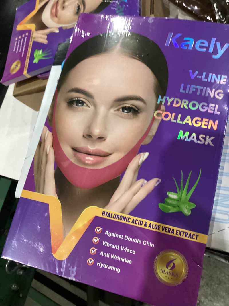 Condition photo showing New/Like New for Kaely 6Pcs V Line Lifting Mask,V Line Chin Strap,V Shaped Contouring Face Mask with Collagen,Hydrating Anti-aging,Red-Small Size 6 Count (Pack of 1) 6Pcs-Red-Small Size