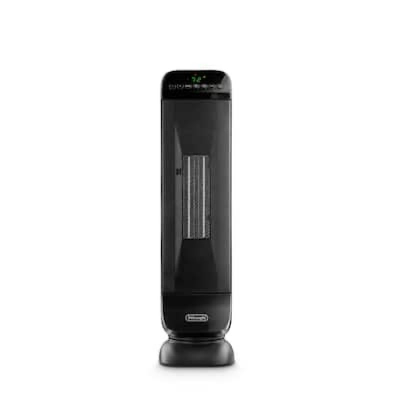 delonghi 1500 -watt ceramic tower indoor electric space heater with thermostat with