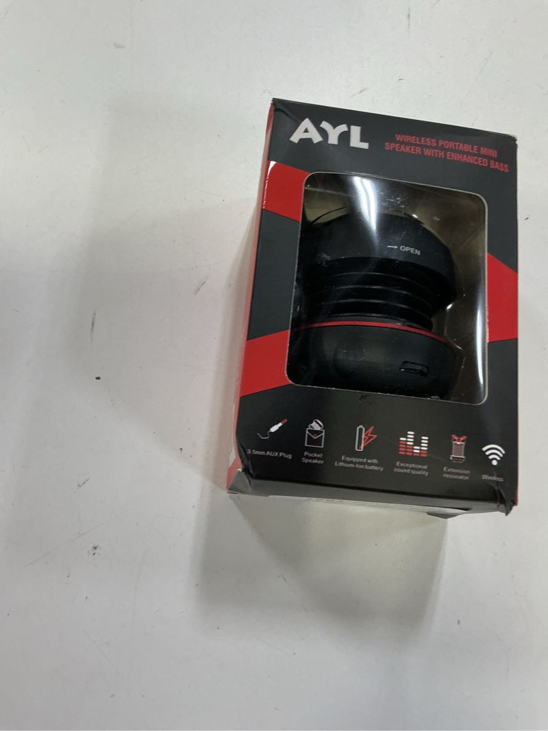 Condition photo showing New/Like New for AYL Mini Speaker System, Portable Plug-in Speaker with 3.5mm Aux Input, External Audio for Laptop Computer, MP3 Player, iPhone, iPad, Cell Phone (Black)