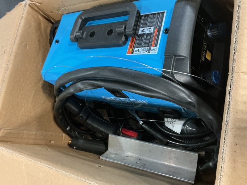 Condition photo showing As Is for seesii 135a mig welder 110v - 3-in-1 gasless flux core/lift tig/stick welding machine, 7.7lbs portable igbt inverter, large digital display multi process welder blue
