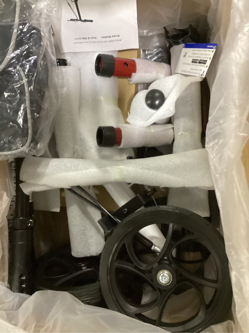 Condition photo showing New/Like New for Economy Knee Scooter Steerable Knee Walker for Foot Injuries Compact Crutch Alternative with Dual Braking System (Red)