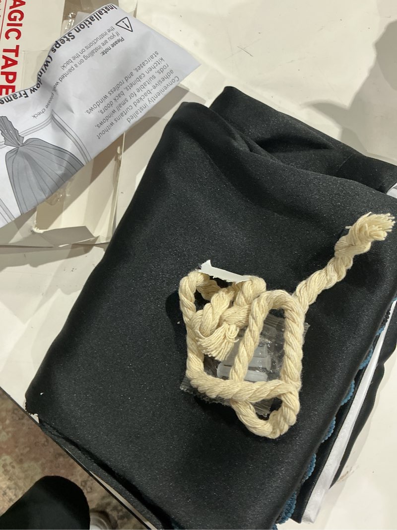Condition photo showing Good Condition for ajazz 100% blackout self adhesive curtains small window short temporary black out curtains easy to install used for bedroom kitchen window cover (black, 35" w x 54" l 1 panel) 35"w x 54"l (pack of 1) black/ thickened