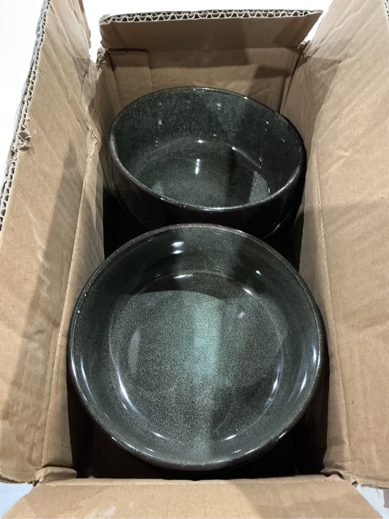 Condition photo showing Good Condition for plates and bowls sets,12 pieces round porcelain dinnerware sets,dishes, plates, dishware sets,chip resistant ceramic dish set dining dinner ware service for 4 blue large