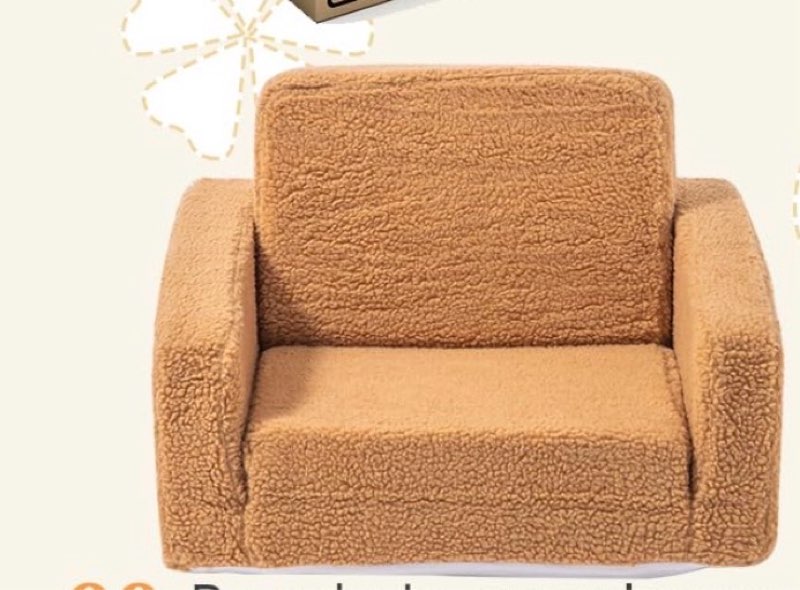 Delta Children Cozee Flip-Out Sherpa 2-in-1 Convertible Chair to Lounger for Kids