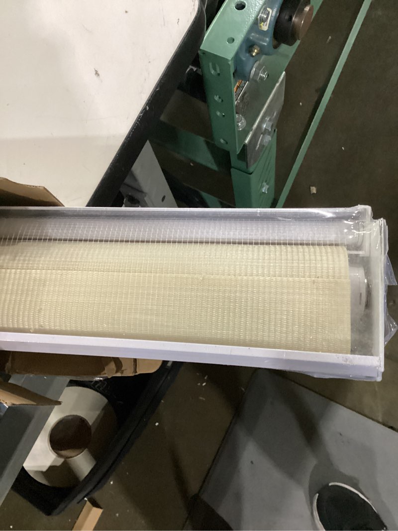Condition photo showing Good Condition for jiangpin textile cordless zebra blinds for indoor windows free-stop zebra shades dual layer light filtering sheer shades roller window blinds for home (27" w x 72" h, cream) 27"w x 72"h cordless cream