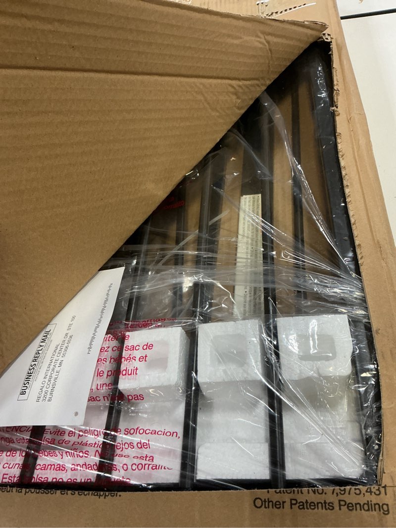 Condition photo showing Good Condition for Regalo 35-Inch Home Accents Super Wide Walk Through Baby Gate, Includes 4-Inch, 8-Inch and 12-Inch Extension, 4 Pack of Pressure Mounts and 4 Pack of Wall Cups and Mounting Kit Bronze - 29-35"w X 30"h