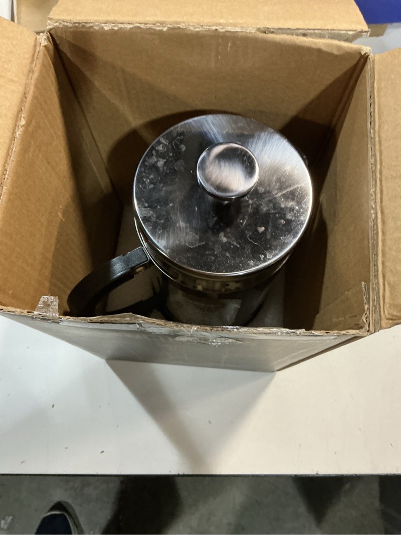 Condition photo showing As Is for Veken French Press Coffee Maker 34oz, No Plastic Touching Cafe,Thickened Glass Stainless Steel Brewer, Cold Brew Cafetera Tea pot for Kitchen Travel Camping, Gifts, Decor, Bar Accessories, Dark Pewter Dark Pewter 34oz-No Plastic Touches Coffee