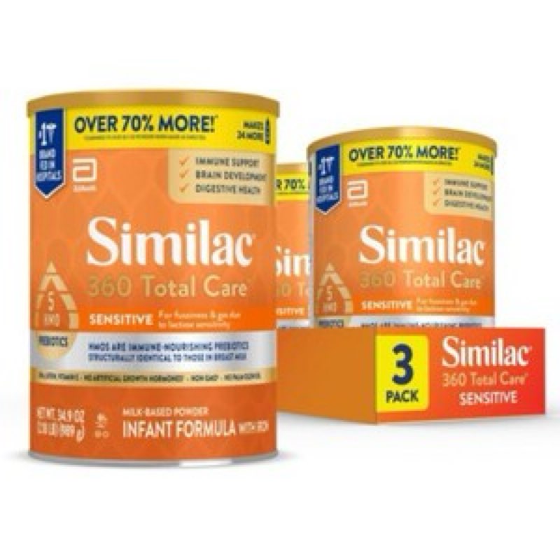(Exp: 01/11/2025) Pack of 3 Similac 360 Total Care Sensitive Infant Formula 34.9 0z *EXP 11/2025*