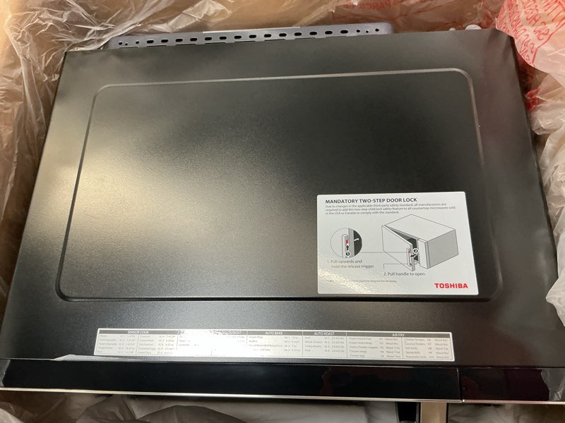 Condition photo showing Good Condition for Toshiba Air Fryer Combo 4-in-1 Countertop Microwave Oven, Smart Sensor, Convection, Mute Function, Position Memory 13.6" Turntable, 1.5 Cu Ft, 1000W, Silver, ML-EC42P(SS)