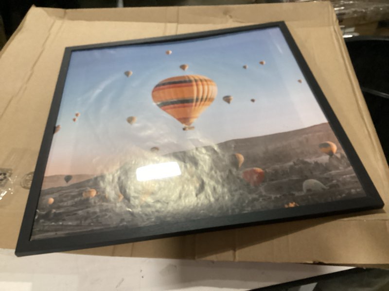 Condition photo showing Good Condition for 24x24 Picture Frame Black with 20x20 Mat, Display Photo 20x20 with Mat or 24 x 24 Without Mat, Wall Hanging Large 24x24 Poster Frame with Shatter Resistant Plexiglass, Black Black 24x24 inch