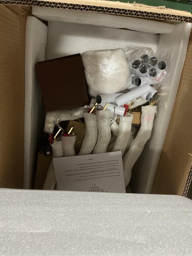 Condition photo showing Good Condition for Gold Crystal Chandelier Light Fixture-12-Light Maria Theresa Crystal Chandeliers Crystal Pendant Raindrop Chandelier for Living Room,Dining Room,Kitchen Island,Entryway