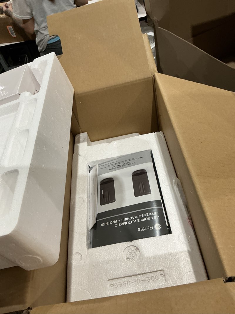 Condition photo showing Good Condition for ge profile automatic espresso machine | brew in less than 90 seconds | 20 bar pump pressure for balanced extraction | five adjustable grind size levels | wifi connected for drink customization | black