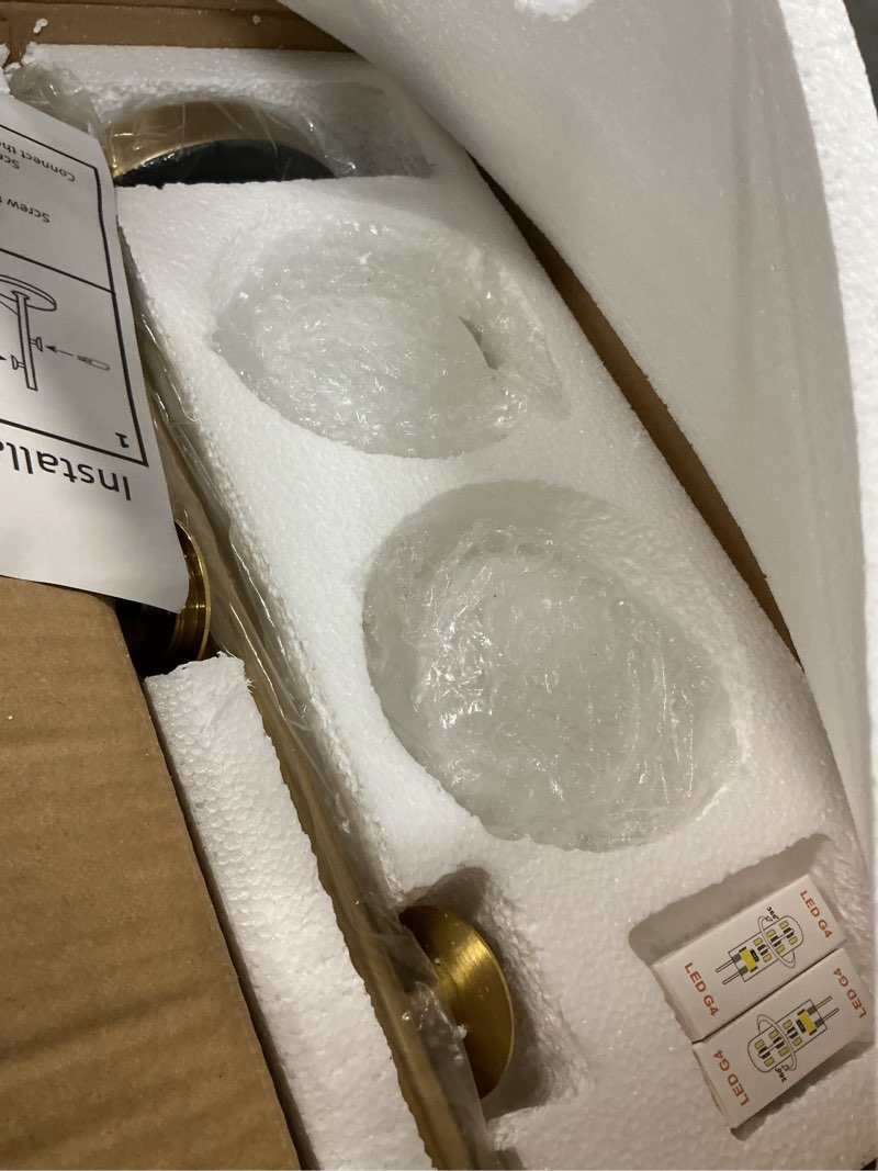 Condition photo showing Good Condition for mid century modern table lamp, 2 led bulbs included gold globe nightstand light, contemporary bedside lamp for bedroom living room study room decor mid century 2 bulbs modern table lamp