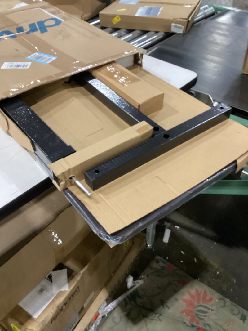 Condition photo showing New/Like New for Drive Medical Overbed Table with Wheels - Secure Height Adjustment for Comfort - Non Tilt Surface - Smooth Rolling Design - Home & Hospital Use - Woodgrain Laminate Top - Silver Vein Silver Vein Table