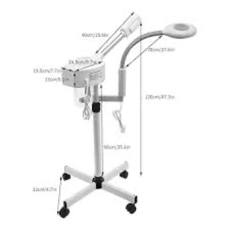 2 in1 Professional Facial Steamer with LED Magnifying Lamp,Multifunctional Ozone Facial Steamer with 360 Rotating Nozzle&Adjustable Stand for Facial Deep Cleaning for Beauty Salon Home