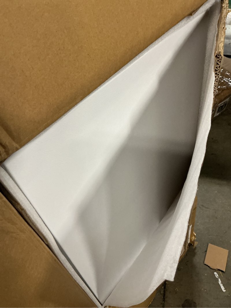 Condition photo showing As Is for galvanized steel garden planter 36" l x 12" w x 16" h white metal planter box modern metal heavy planter indoor & outdoor, commercial & residential (white,36 x 12 x 16) white 36 x 12 x 16